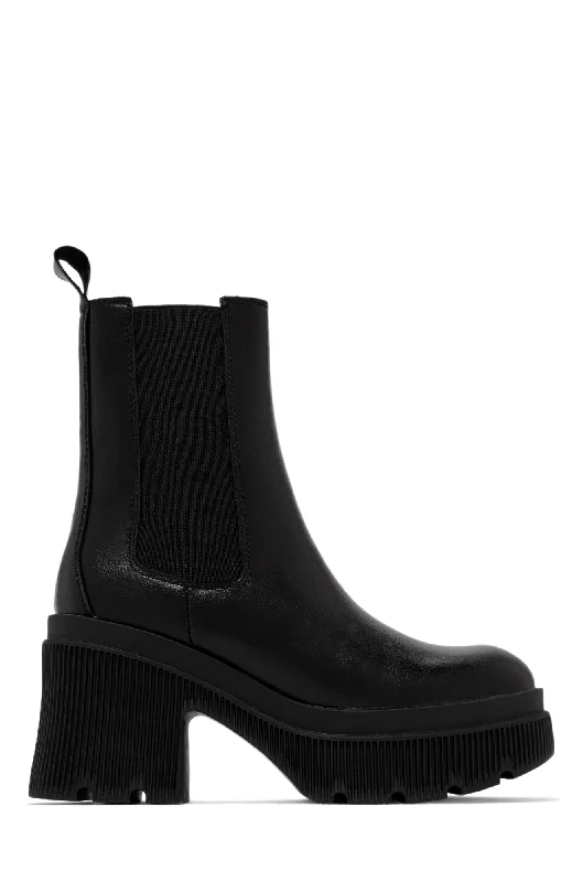 Addicted To You Platform Ankle Boots - Black