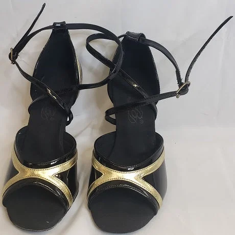 BLACK PATENT/GOLD