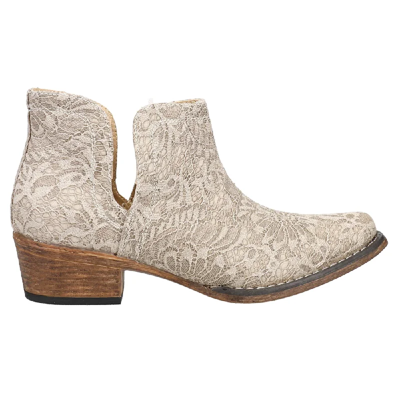 Ava Lace Snip Toe Cowboy Booties