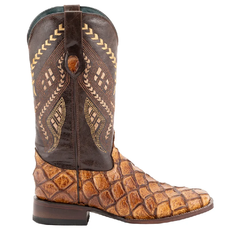 Bronco Pirarucu Square Toe Cowboy Boots