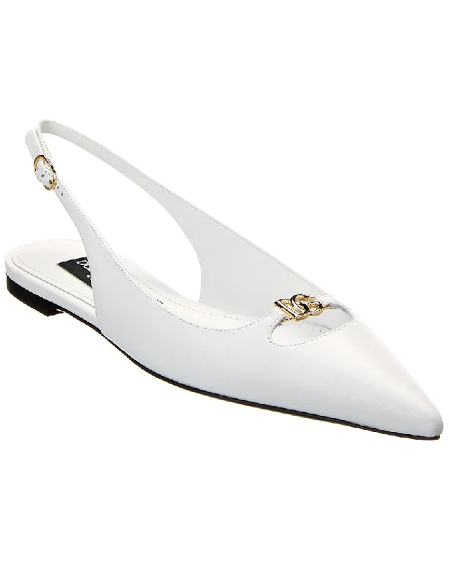 Dolce & Gabbana Leather Slingback Ballet Flat