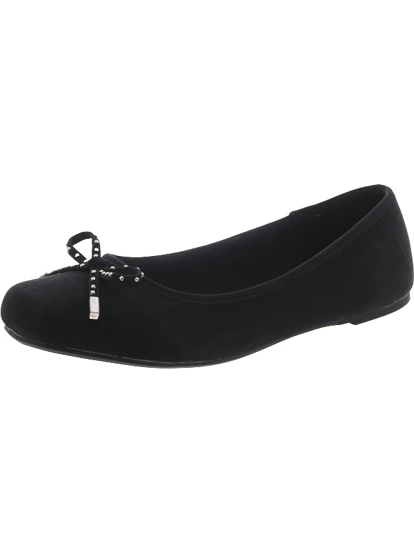 EMILE Womens Bow Square Toe Ballet Flats