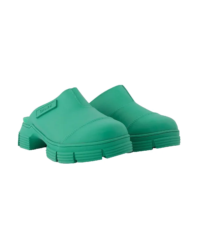 Green Recycled Rubber Retro Mules