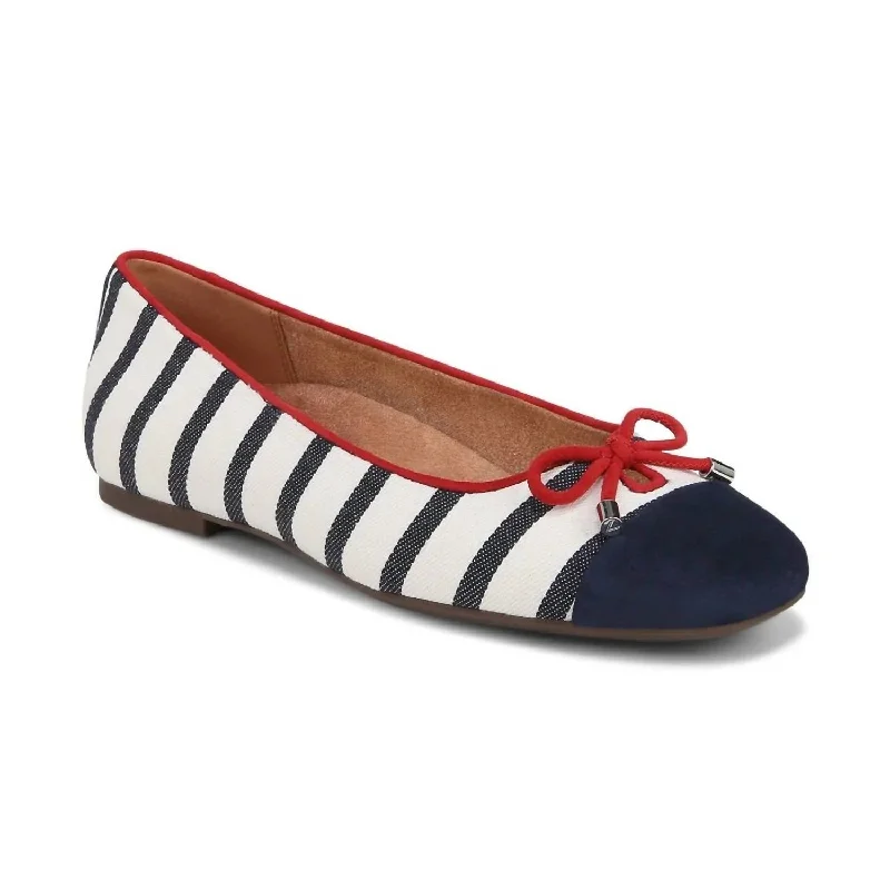 Klara Stripe Sandal In Navy / White Stripe