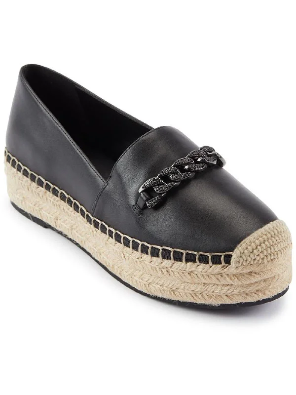 Mox Womens Leather Emebllished Espadrilles