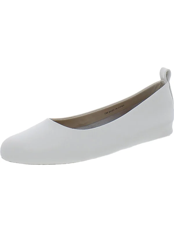 Nalah Womens Leather Slip-On Ballet Flats