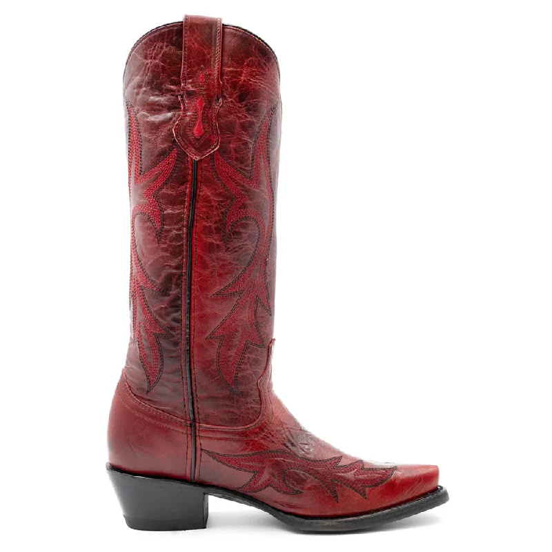 Scarlett Embroidery Snip Toe Cowboy Boots