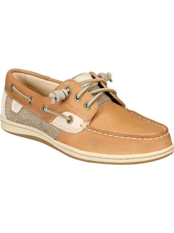 Songfish Womens Leather Slip On Boat Shoes