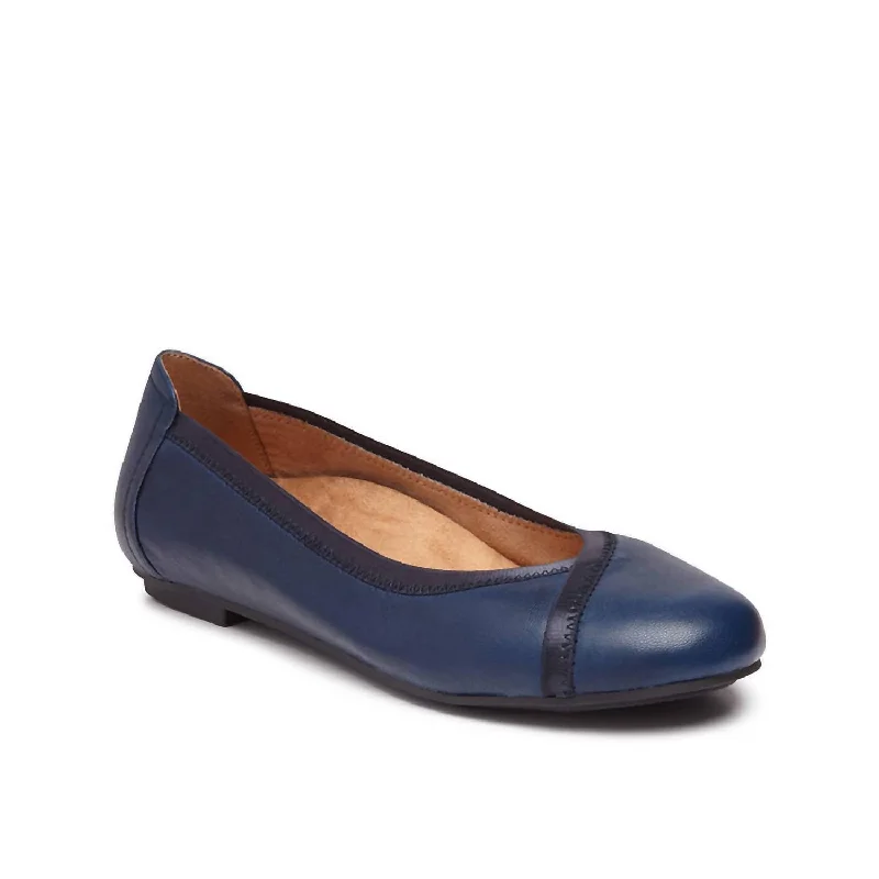 Spark Caroll Ballet Flat Shoes - Wide Width In Navy