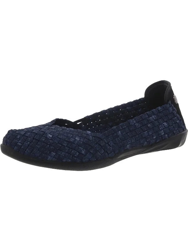 Womens Basket Weave Stretch Slip On Shoes