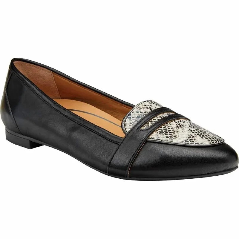 Womens Savannah Loafer -Wide Width In White/black Snake