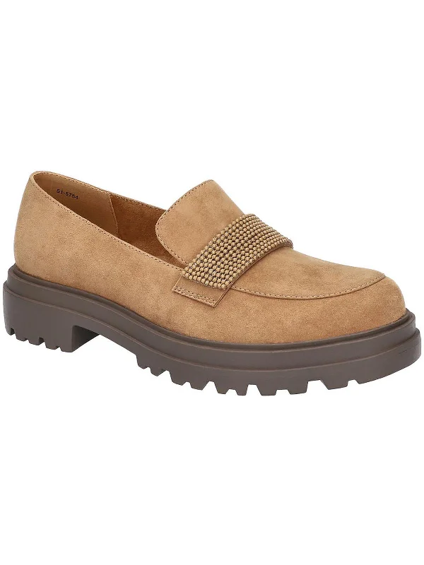 Womens Suede Slip On Loafers