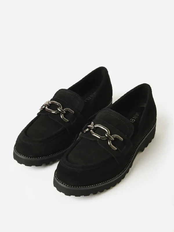 Women's Zeus Loafer In Black/suede