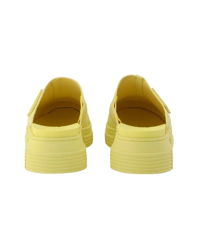 Yellow Recycled Rubber Retro Mules