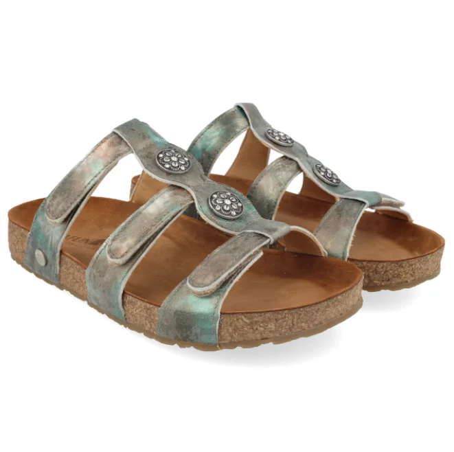 Adjustable Slide Sandal "Alice" in Lime CLOSEOUTS