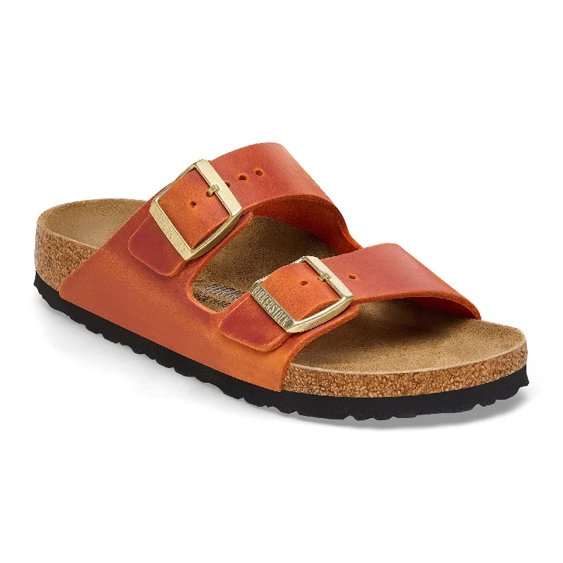 Birkenstock Arizona burnt orange oiled leather