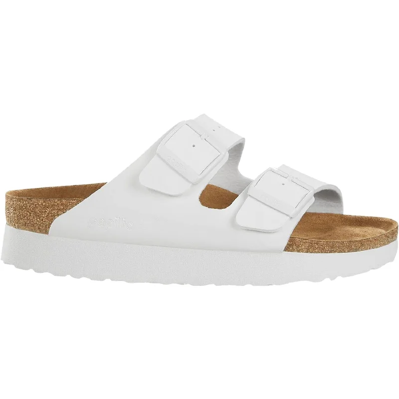 Women's Birkenstock Papillio Arizona Platform White Birko-Flor