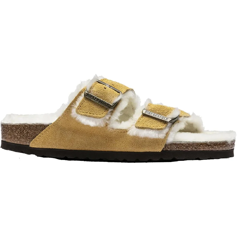 Women's Birkenstock Arizona Shearling Ochre Suede