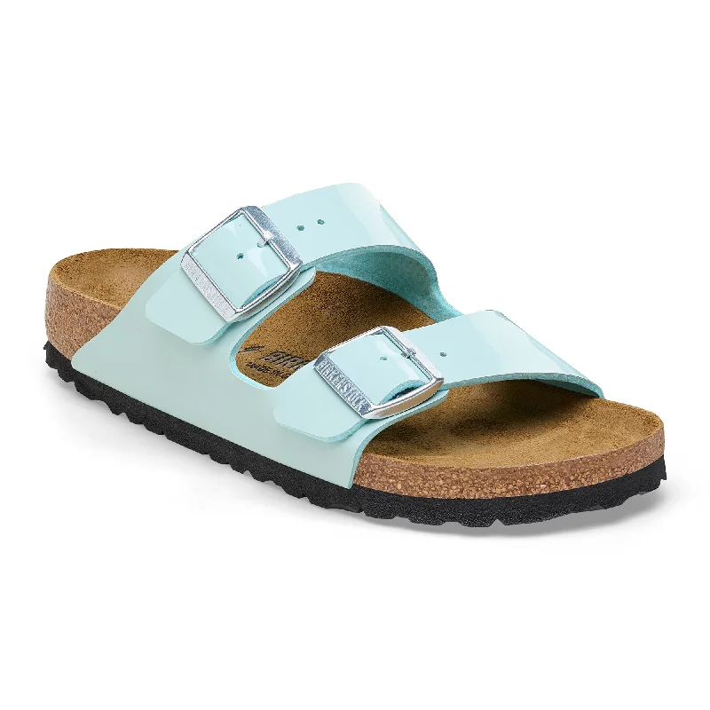 Birkenstock Arizona surf green patent Birko-Flor