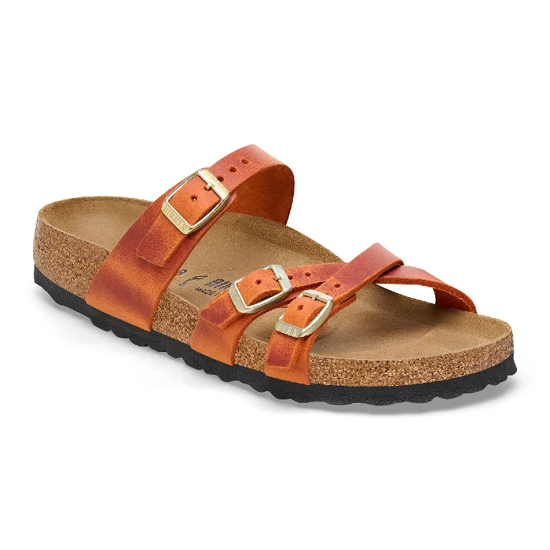 Birkenstock Franca burnt orange oiled leather