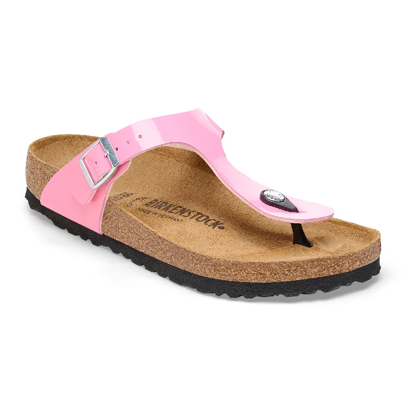 Birkenstock Gizeh candy pink patent Birko-Flor