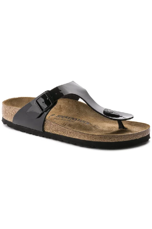 Birkenstock Gizeh Regular Width in  Black Patent