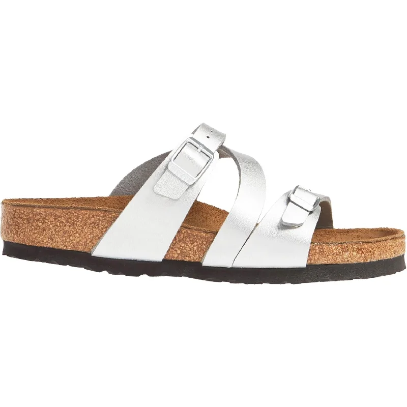 Women's Birkenstock Salina Silver Birko-Flor