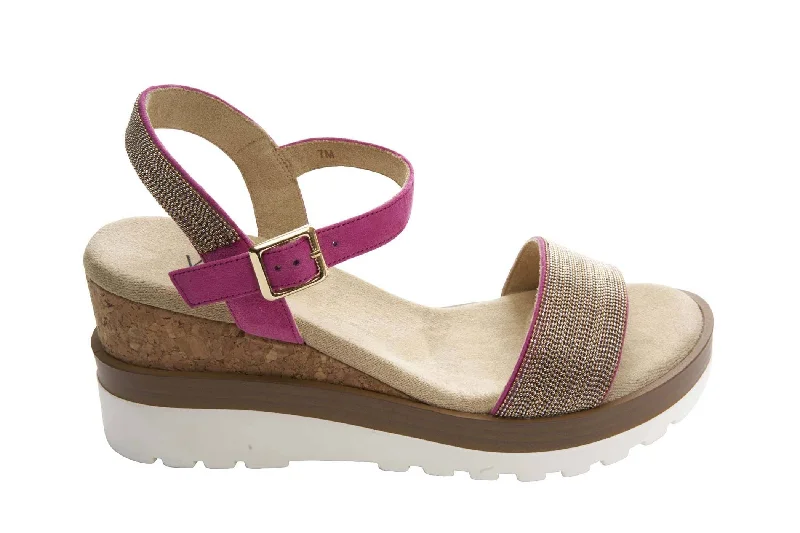 WOMEN'S VANELI CEDRA WEDGE SANDAL | FUSHIA SUEDE