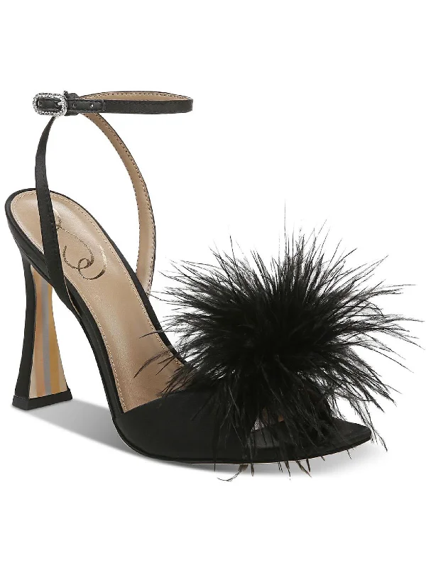 Leon Womens Embellished Feathers Heels