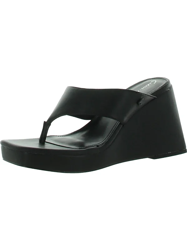 Moira Womens Wedge Thong Platform Sandals