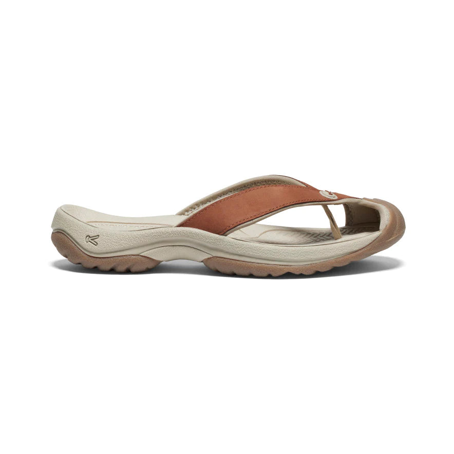 Waimea Leather closed Flip-Flop in Sorrel Horse/Plaza Taupe