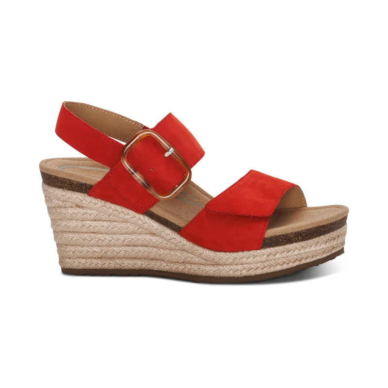 WOMEN'S AETREX ASHLEY ARCH SUPPORT WEDGE SANDAL | POPPY