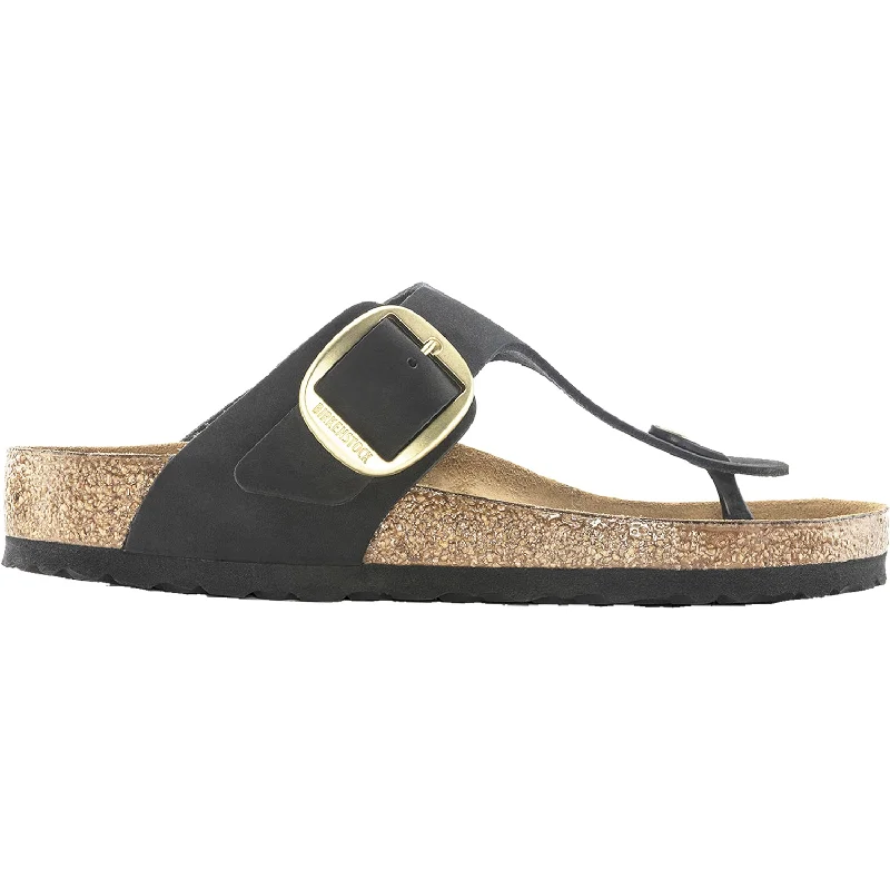 Women's Birkenstock Gizeh Big Buckle Black Nubuck