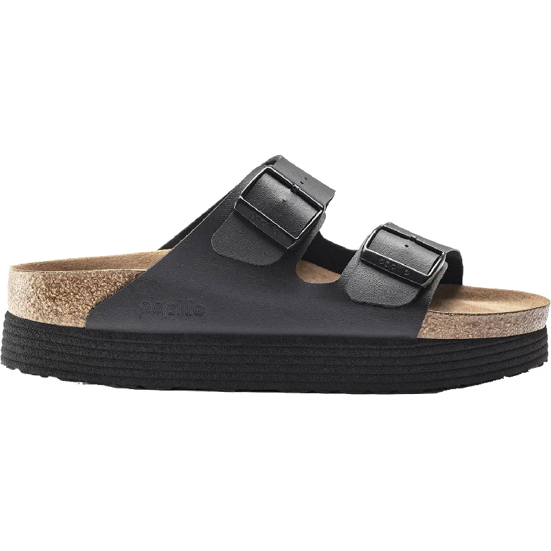 Women's Birkenstock Papillio Arizona Platform Vegan Black Birko-Flor