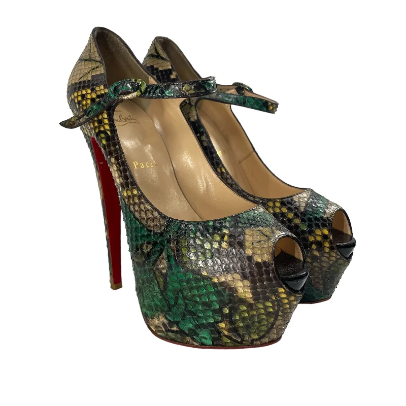 Christian Louboutin/Heels/EU 40/Animal Pattern/GRN/SNAKE SKIN PUMPS