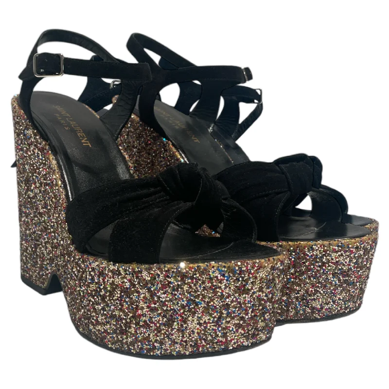 SAINT LAURENT/Heels/EU 38.5/Glitter/MLT/Candy Glitter Wedges