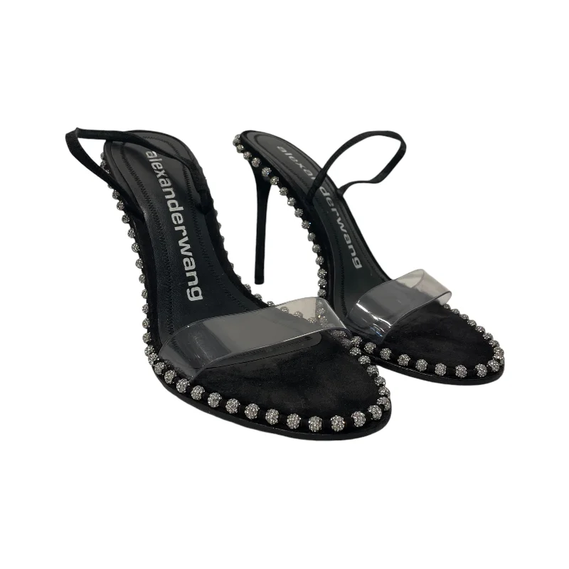 Alexander Wang/Heels/EU 39.5/BLK/Open-Toe/'NOVA' RHINESTONE BALL DETAI