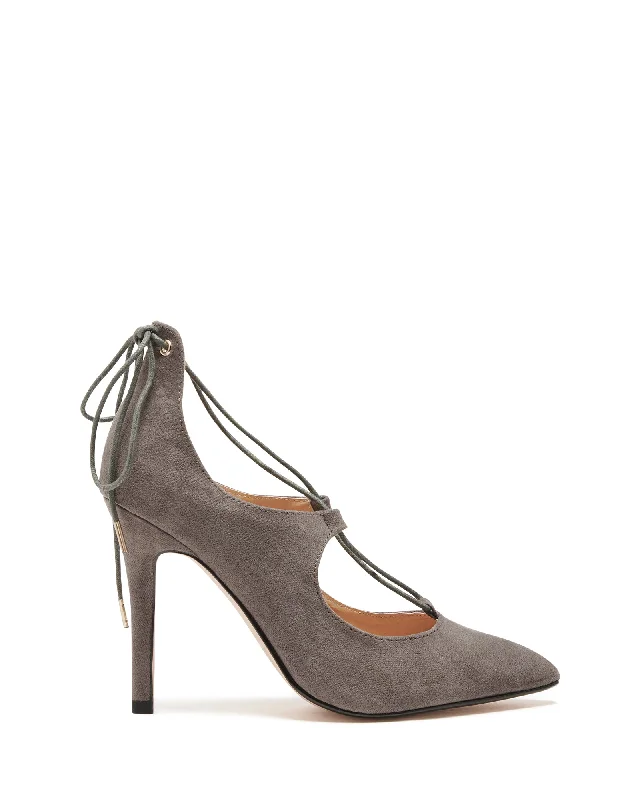 Evoque Heel Grey Imit Kid Suede