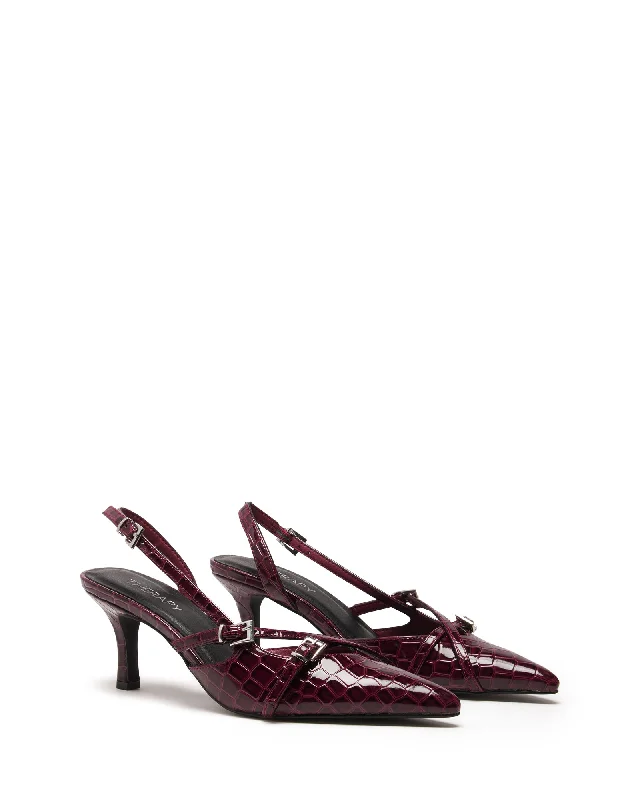 Juicy Slingback Pump Cherry Patent Croc