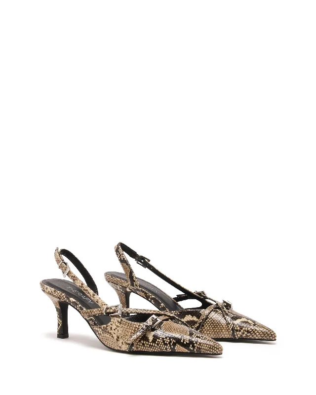 Juicy Slingback Pump Taupe Snake