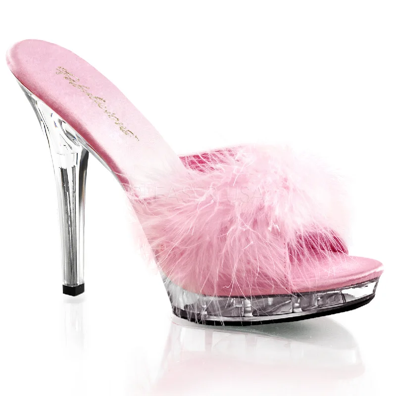 Baby Pink Satin-Fur/Clear