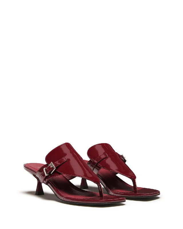 Locked Thong Heel Cherry Patent