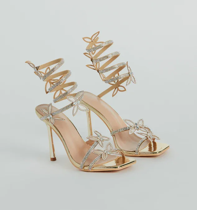 NARALA41A - GOLD BUTTERFLY HEELS