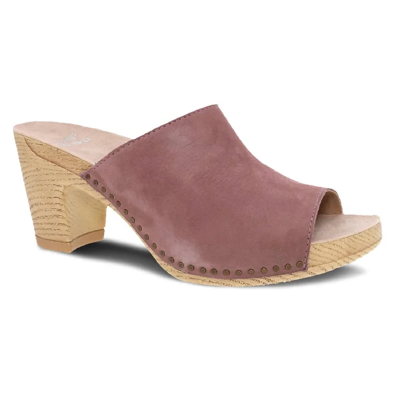 Women's Tandi Summer Slip On Heeled Mule In Rose