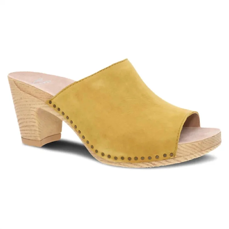 Women's Tandi Summer Slip On Heeled Mule In Yellow