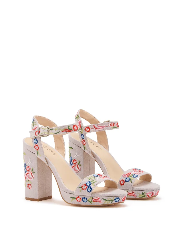 Yolanda Floral Heel Concrete